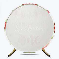 Lofaris Our Berry Sweet is Turning One Round Backdrop Strawberry 1st Birthday Party Decoration