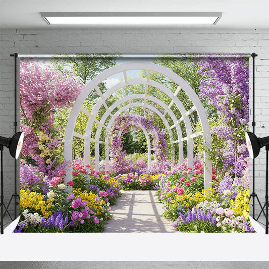 Lofaris Ourdoor Floral Arched Door Sweet Wedding Backdrop