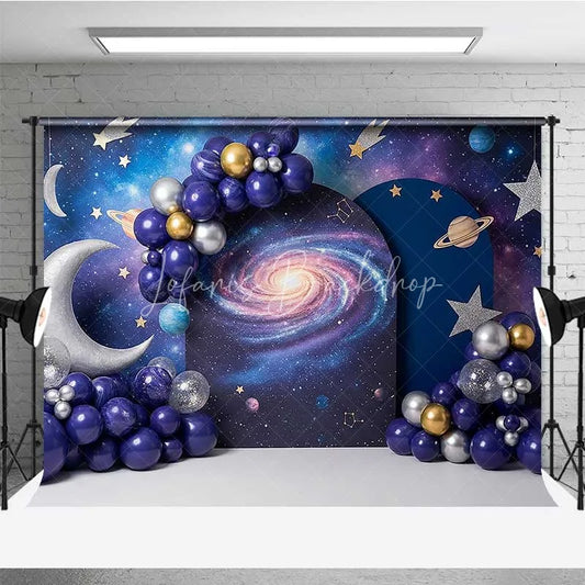 Lofaris Outer Space Galaxy Photography Backdrop Planets and Stars Universe Party Banner