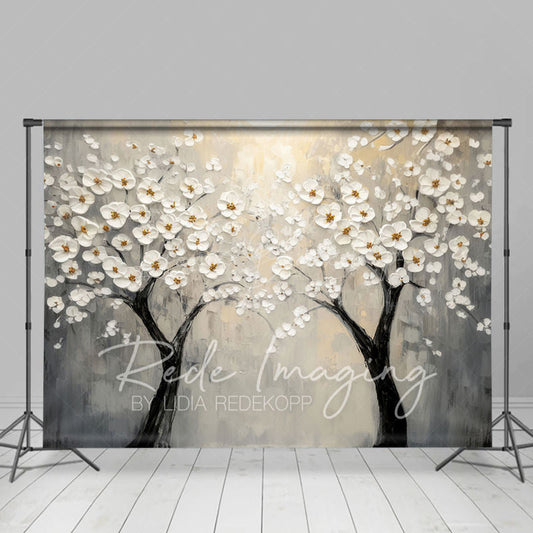Lofaris Painted Floral Tree Grass Field Combo Set Backdrop