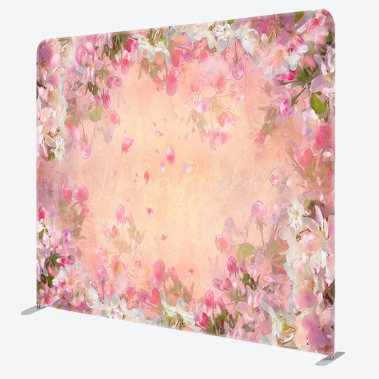 Lofaris Painted Pink Floral Retro Photo Pillow Case Backdrop
