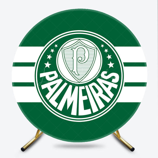 Lofaris Palmeiras Football Club Inspired Round Backdrop Kit Brazilian Soccer Team Logo Sports Birthday Party Decor