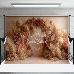 Lofaris Pampas Grass Arch Backdrop Boho Wedding Decor Neutral Dried Photo Booth Prop for Bridal Shower