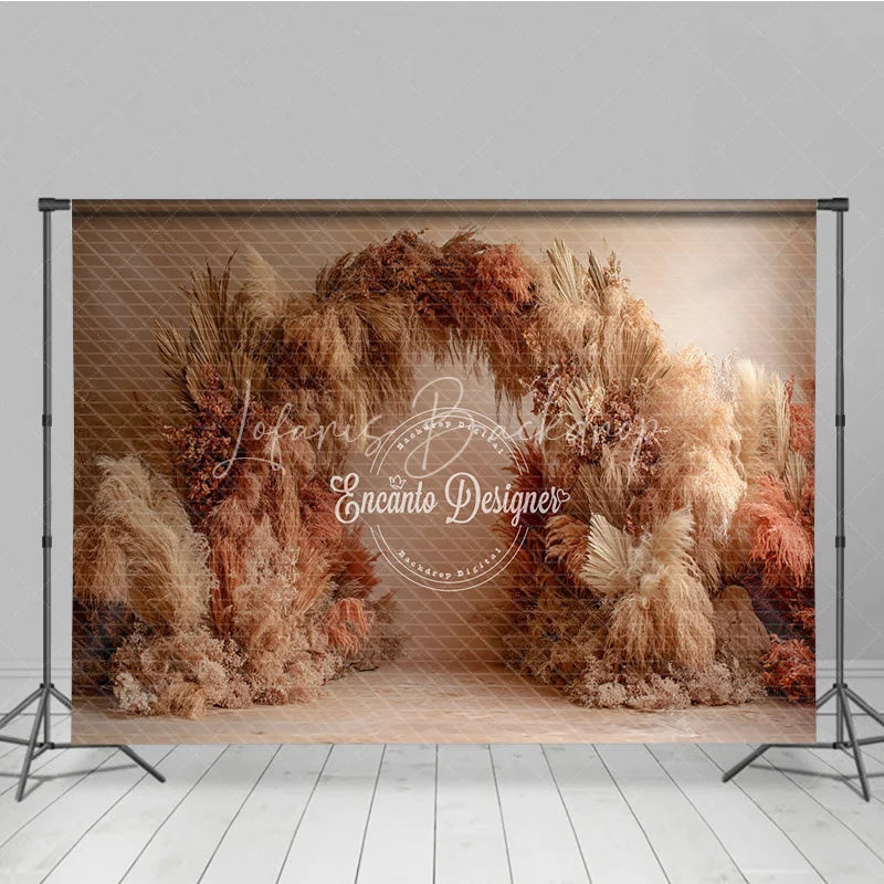 Lofaris Pampas Grass Arch Backdrop Boho Wedding Decor Neutral Dried Photo Booth Prop for Bridal Shower
