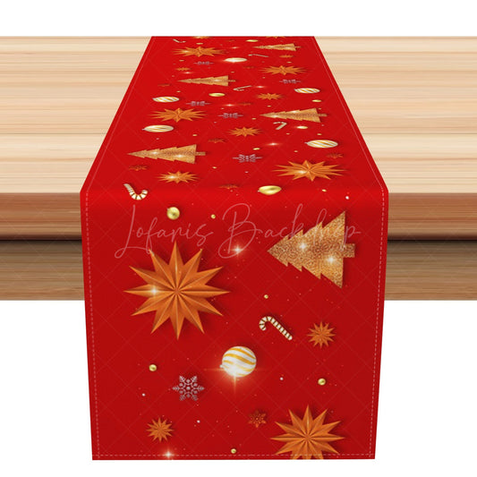 Lofaris Paper Stars Christmas Tree Bauble Candy Table Runner