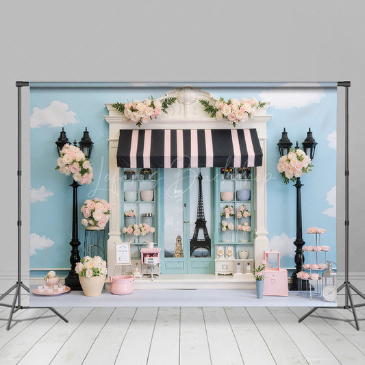 Lofaris Paris Street View French Dessert Shop Photo Backdrop