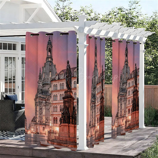 Lofaris Parisian Night Waterproof Printed Outdoor Curtains