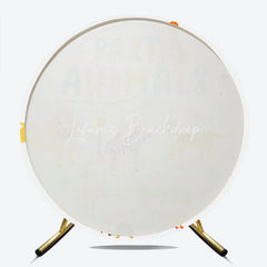 Lofaris Party Animals Round Backdrop for Kids Birthday Cute Jungle and Safari Wild One Photo Booth Decor