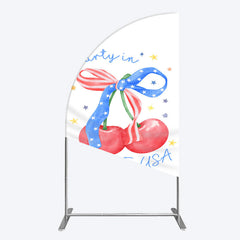 Lofaris Party In The Usa Apple Bow Birthday Half Moon Arch Backdrop