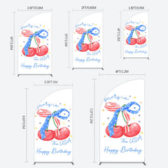 Lofaris Party In The Usa Apple Bow Birthday Half Moon Arch Backdrop