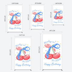 Lofaris Party In The Usa Apple Bow Birthday Rectangle Backdrop