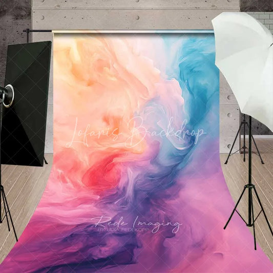 Lofaris Pastel Abstract Smoke Texture Backdrop Peach Pink and Blue Gradient Photography Background