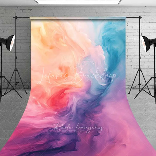 Lofaris Pastel Abstract Smoke Texture Backdrop Peach Pink and Blue Gradient Photography Background