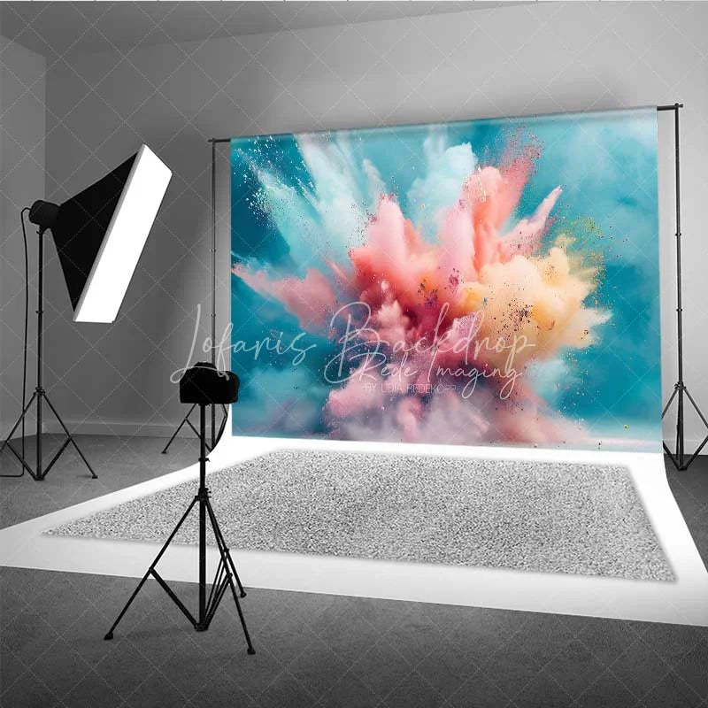 Lofaris Pastel Color Powder Explosion Photography Backdrop Pink Blue Splash Art Photo Background Gender Reveal Smoke Booth Prop