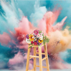 Lofaris Pastel Color Powder Explosion Photography Backdrop Pink Blue Splash Art Photo Background Gender Reveal Smoke Booth Prop