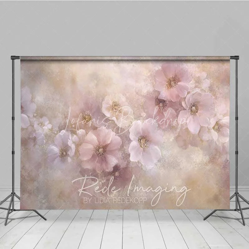 Lofaris Pastel Pink Floral Fine Art Photography Backdrop Soft Painted Flowers Texture Background Spring Garden Photo Prop