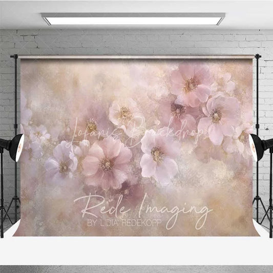 Lofaris Pastel Pink Floral Fine Art Photography Backdrop Soft Painted Flowers Texture Background Spring Garden Photo Prop