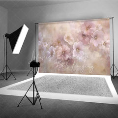 Lofaris Pastel Pink Floral Fine Art Photography Backdrop Soft Painted Flowers Texture Background Spring Garden Photo Prop