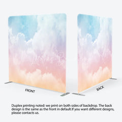 Lofaris Pastel Rainbow Cloud Tension Fabric Backdrop Dreamy Sky Cotton Candy Background Unicorn Party Decoration