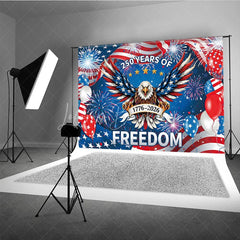 Lofaris Patriotic Eagle and Fireworks Holiday Backdrop 250 Years of Freedom Celebration Party Decor