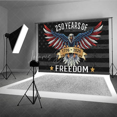 Lofaris Patriotic Eagle with American Flag Holiday Backdrop 250 Years of Freedom Celebration Party Decor