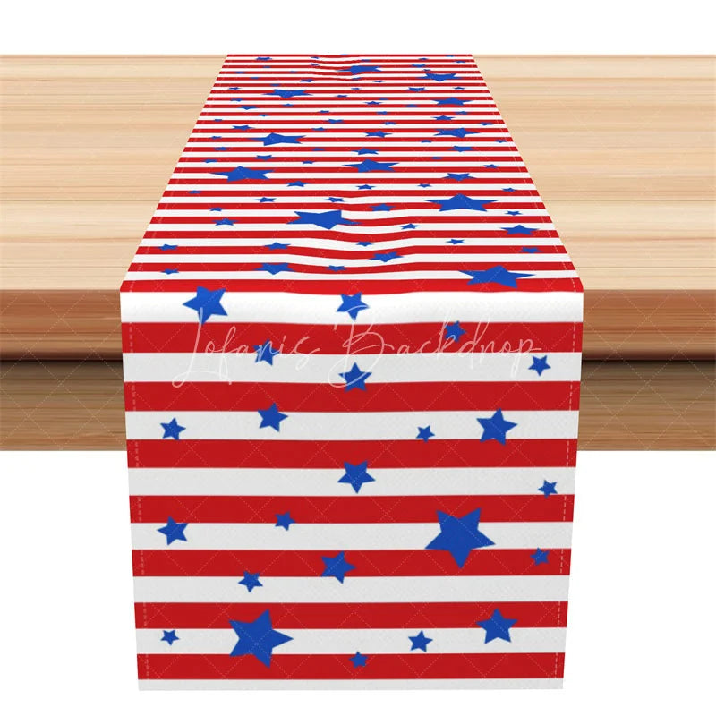 Lofaris Patriotic Table Runner American Flag Stars and Stripes Red White Blue 4th of July Decor