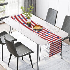 Lofaris Patriotic Table Runner American Flag Stars and Stripes Red White Blue 4th of July Decor
