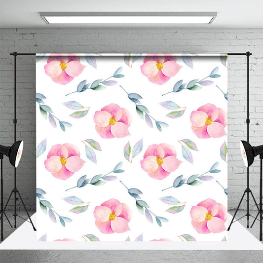 Lofaris Peach Blossom And Leaves Repeat Step Photo Backdrop