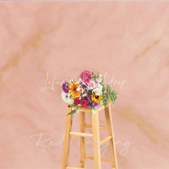 Lofaris Peachy Pink and Gold Vein Marble Texture Photography Backdrop Elegant Abstract Blush Photo Background