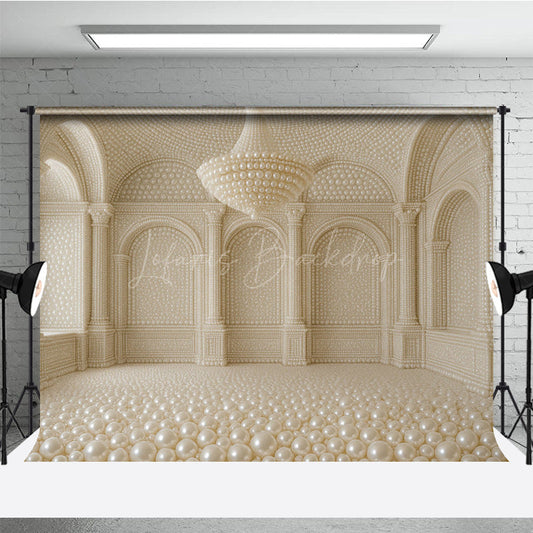 Lofaris Pearl Ballroom Photography Backdrop Elegant Luxury Room with Arches Fantasy Wedding or Maternity Photo Shoots