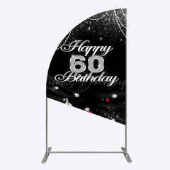 Lofaris Pearl Rose Heels Glitter 60th Birthday Half Moon Arch Backdrop