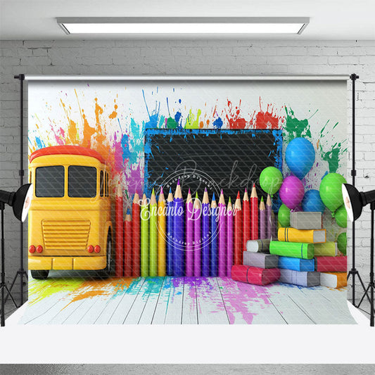 Lofaris Pencils Back To School Chalkboard Photography Backdrop