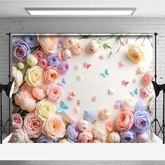 Lofaris Peony Rose Floral Wall Spring Photography Backdrop