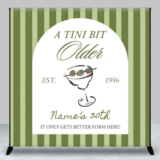 Lofaris Personalized A Tini Bit Older 30th Birthday Backdrop Custom Name Martini Theme Party Banner
