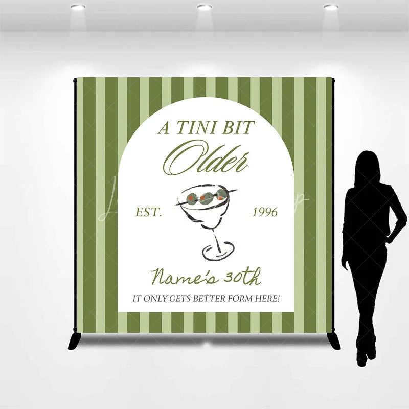 Lofaris Personalized A Tini Bit Older 30th Birthday Backdrop Custom Name Martini Theme Party Banner