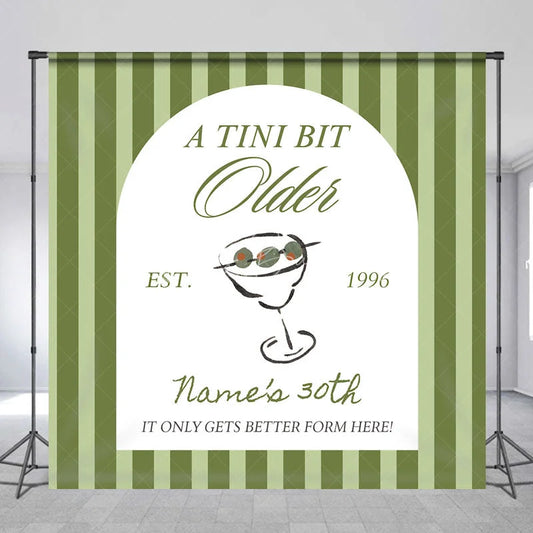 Lofaris Personalized A Tini Bit Older 30th Birthday Backdrop Custom Name Martini Theme Party Banner