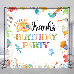 Lofaris Personalized Art Party Birthday Backdrop Paint and Brushes Theme Custom Name Craft Painting Celebration
