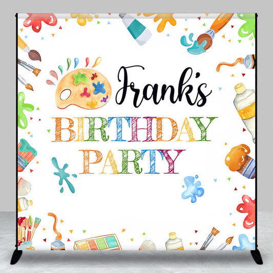 Lofaris Personalized Art Party Birthday Backdrop Paint and Brushes Theme Custom Name Craft Painting Celebration