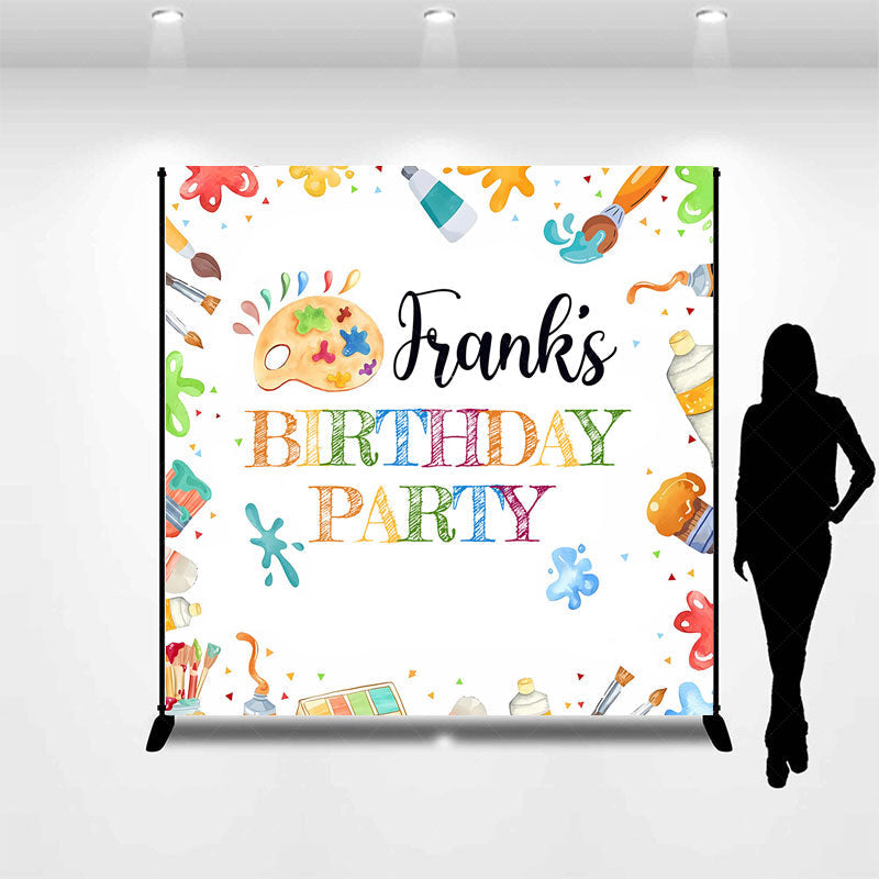 Lofaris Personalized Art Party Birthday Backdrop Paint and Brushes Theme Custom Name Craft Painting Celebration