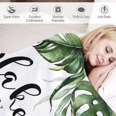 Lofaris Personalized Baby Blanket Jungle Safari Custom Name Green Leaves Animals Swaddle Newborn Boy Nursery Decor