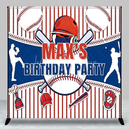 Lofaris Personalized Baseball Birthday Party Custom Backdrop Red White and Blue Sports Theme Decor for Kids Celebration