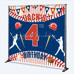 Lofaris Personalized Baseball Custom Birthday Backdrop Red Stripes Sports Theme Boys Party Photography Background