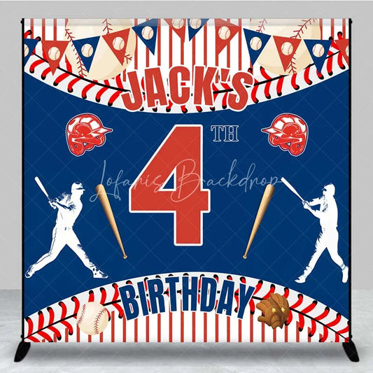 Lofaris Personalized Baseball Custom Birthday Backdrop Red Stripes Sports Theme Boys Party Photography Background