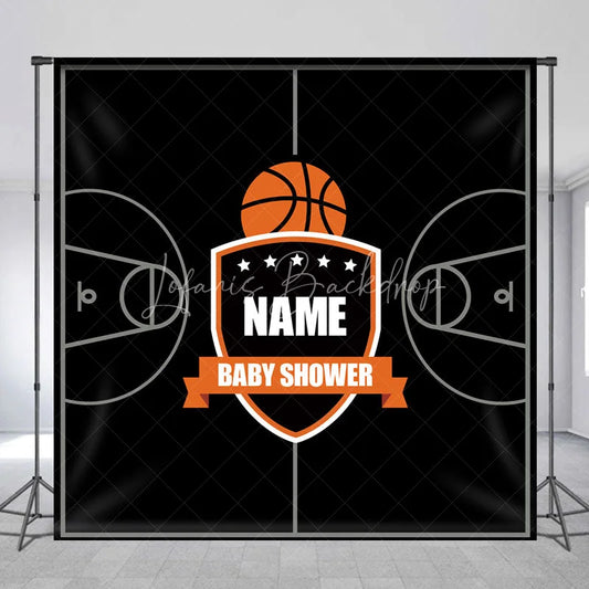 Lofaris Personalized Basketball Baby Shower Backdrop Custom Name Sports Theme Court Party Banner