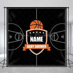 Lofaris Personalized Basketball Baby Shower Backdrop Custom Name Sports Theme Court Party Banner