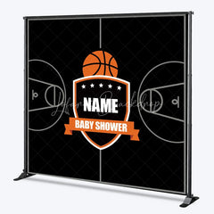Lofaris Personalized Basketball Baby Shower Backdrop Custom Name Sports Theme Court Party Banner