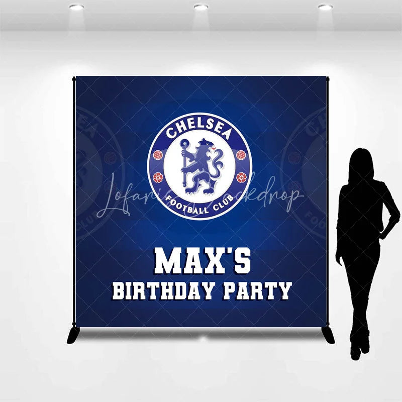 Lofaris Personalized Chelsea Football Club Birthday Backdrop Custom Name Soccer Team Party Banner