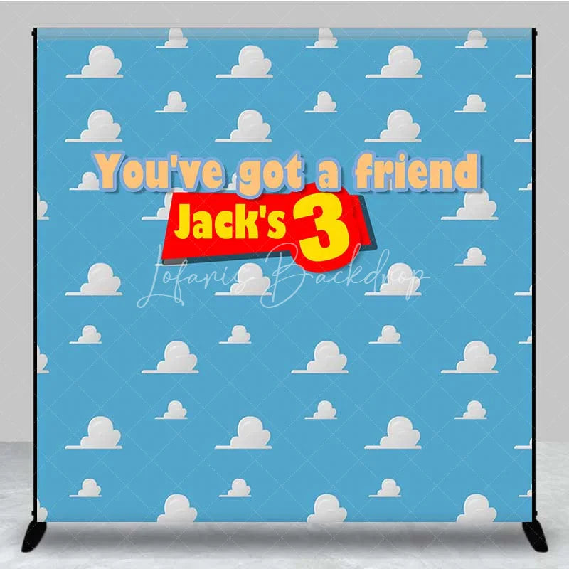 Lofaris Personalized Cloud Sky Custom Birthday Backdrop Blue Cartoon Clouds Boys Kids Party Photography Background