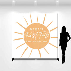 Lofaris Personalized First Trip Around The Sun Backdrop Custom Name Boho 1st Birthday Party Banner