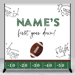 Lofaris Personalized Football First Year Down Birthday Backdrop Custom Name 1st Party Banner